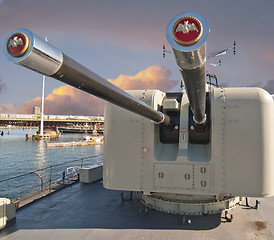 Image showing War Submarine anchored in Sydney