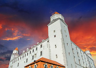 Image showing Dramatic Sky above Bratislava Castle