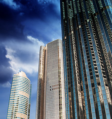 Image showing Skyscrapers and Dramatic Sky