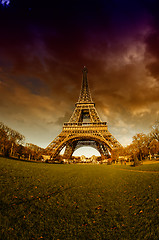 Image showing Bad Weather approaching Eiffel Tower