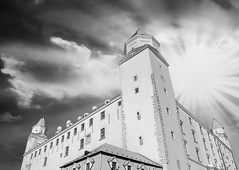 Image showing Dramatic Sky above Bratislava Castle