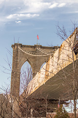 Image showing Architectural Detail of Brooklyn Bridge in New York City