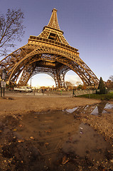 Image showing Clouds and Sky Colors above Eiffel Tower