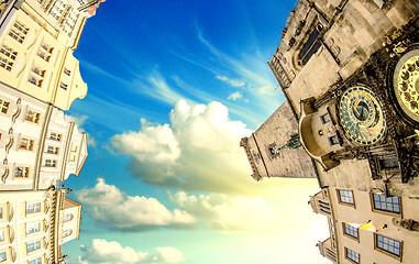 Image showing The Old Town Square in the center of Prague City, fisheye view