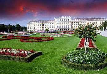 Image showing Gardens and Flowers In Schoenbrunn Castle, Vienna