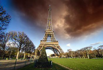 Image showing Bad Weather approaching Eiffel Tower