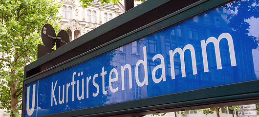 Image showing Kurfurstendamm u-bahn sign in Berlin