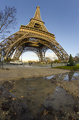 Image showing Clouds and Sky Colors above Eiffel Tower