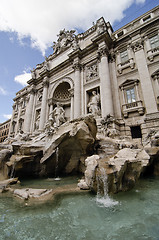 Image showing Architectural Detail of Trevi Fountain in Rome