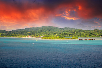 Image showing Dramatic Sky above Caribbean Island