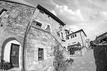 Image showing Typical Ancient Homes of a Medieval Town in Tuscany