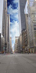 Image showing Sky Colors in Manhattan with Giant Skyscrapers