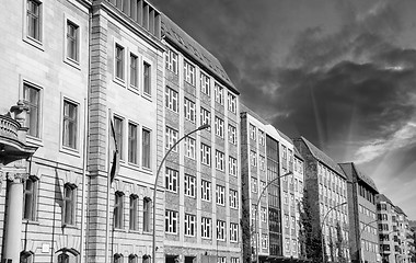 Image showing Berlin Buildings near Spree River with Dramatic Sky