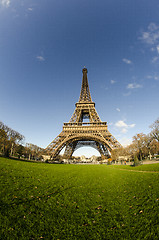 Image showing Clouds and Sky Colors above Eiffel Tower