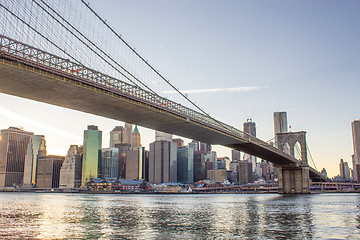 Image showing Architectural Detail of Brooklyn Bridge in New York City