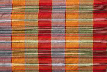 Image showing Multicoloured fabric with geometric pattern