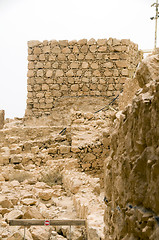 Image showing  Masada the ancient fortress in the Judean Desert overlooking th