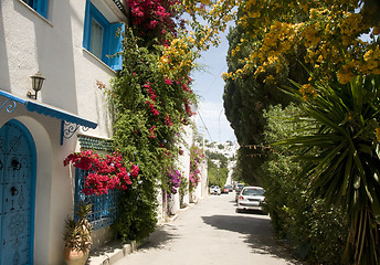 Image showing street scene Sidi Bou Said Tunisia