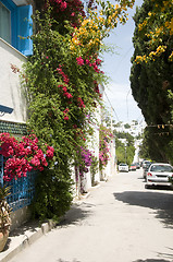 Image showing street scene Sidi Bou Said Tunisia