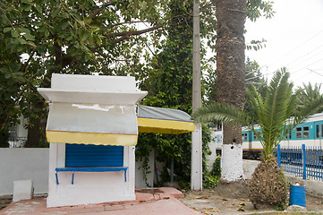 Image showing architecture food shop Carthage Hannibal train station Tunisia