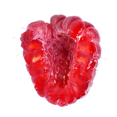 Image showing Half of Red raspberry