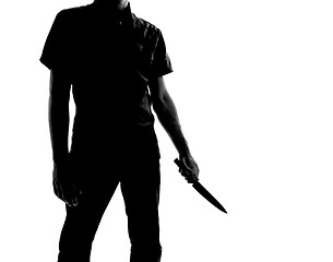 Image showing silhouette of a man with knife