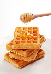 Image showing freshly baked waffles