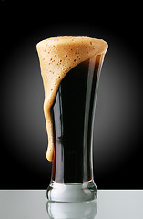 Image showing Glass of dark beer