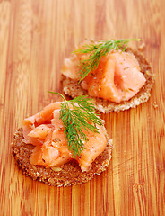 Image showing  appetizers with salmon 