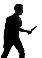 Image showing silhouette of a man with knife