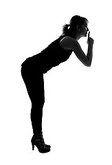 Image showing stylish silhouette of caucasian woman posin