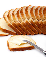 Image showing Slices of Wheat Bread with Butter