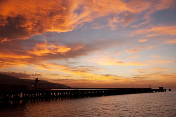 Image showing Sunset in Almeria beach, Spain