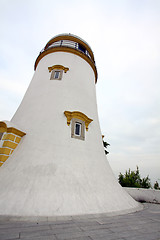 Image showing The Guia Fortress white tower in Macau