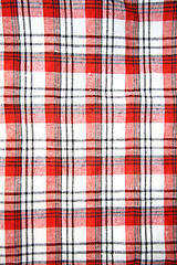 Image showing Red checkers cloth background