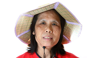 Image showing A 50s asian woman isolated on white background