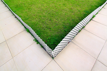 Image showing Green grasses corner background