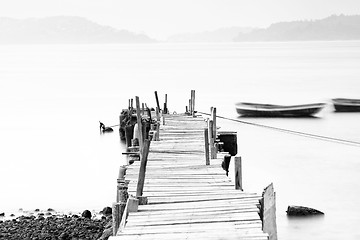 Image showing Wooden pier at low saturation