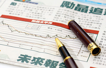 Image showing Stock charts in newspaper