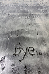Image showing Bye on sand