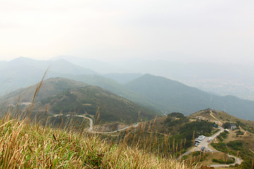 Image showing Mountains in Hong Kong at cloudy day