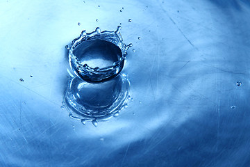 Image showing Water droplet to splash of water