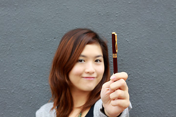 Image showing Asian woman with an idea