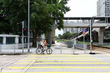 Image showing Zebra crossing with people