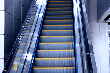 Image showing Moving escalator