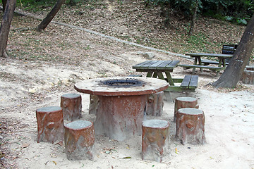 Image showing Barbecue chairs and tables