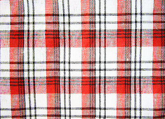 Image showing Red checkers cloth background