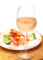 Image showing Fried King Prawns Served in Plate