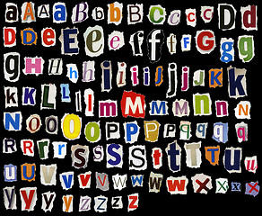 Image showing Torn alphabet