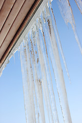 Image showing Icicles on the eaves